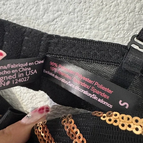 Black Fuchsia Gold Sequin Geometric Mesh Bodysuit NWT Small Art Deco Glam - Picture 5 of 6